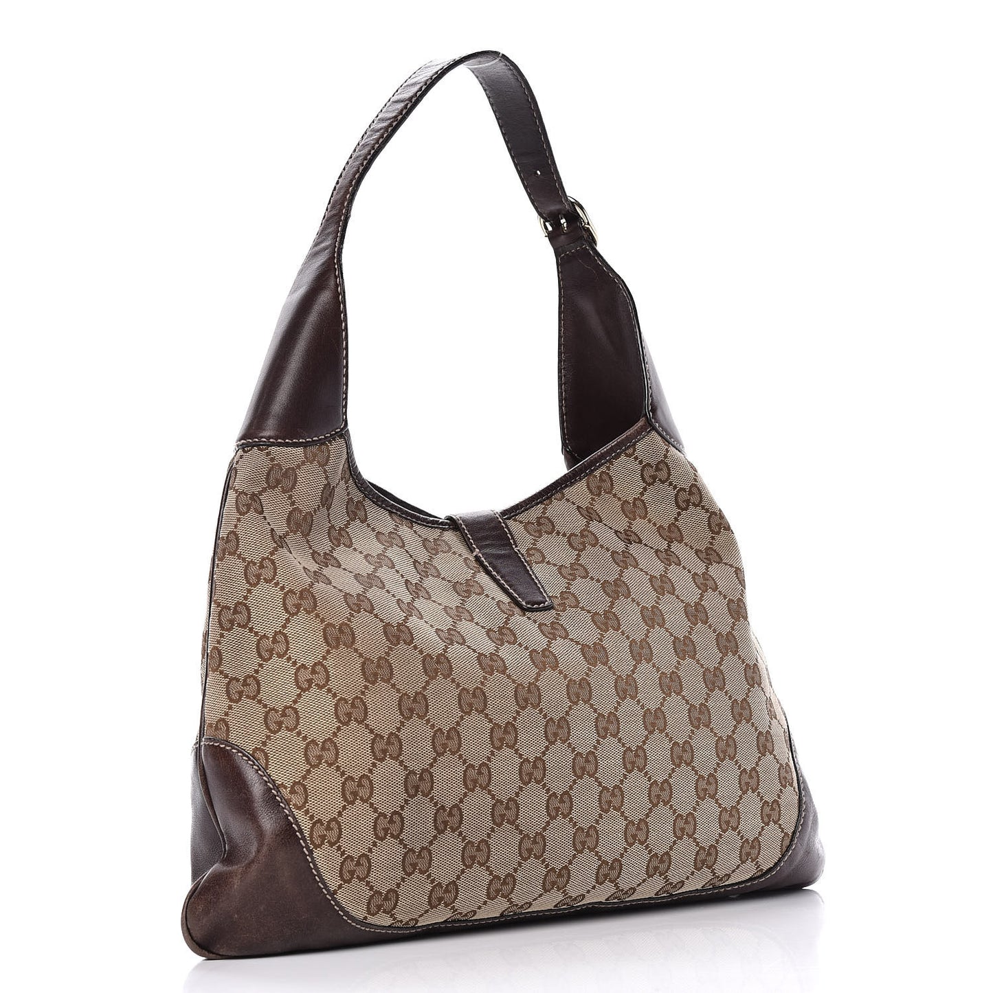 Monogram Web Jackie O Bouvier Hobo Dark Brown