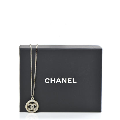 Chanel Crystal CC Medallion Pendant Necklace Gold 6 of 6
