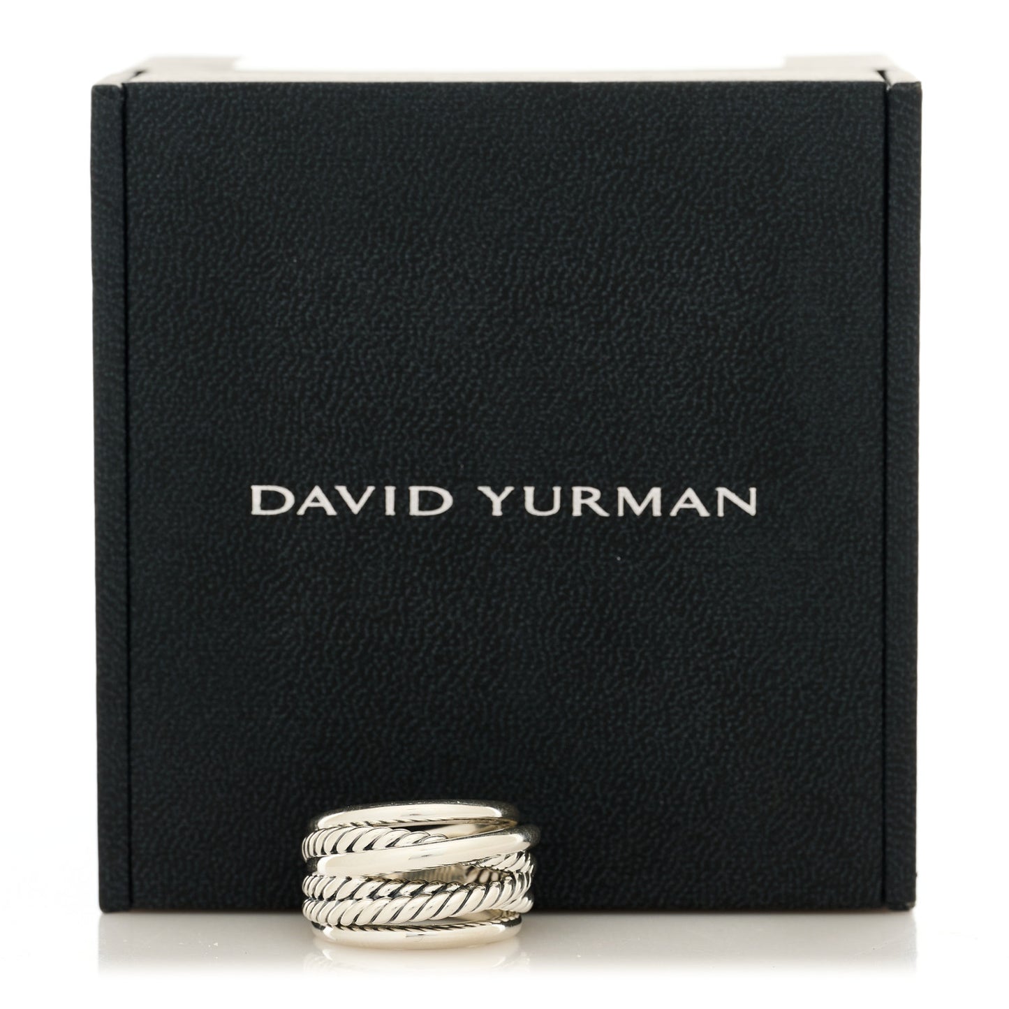 Sterling Silver 15mm Wide Crossover Cable Ring 50 5.5