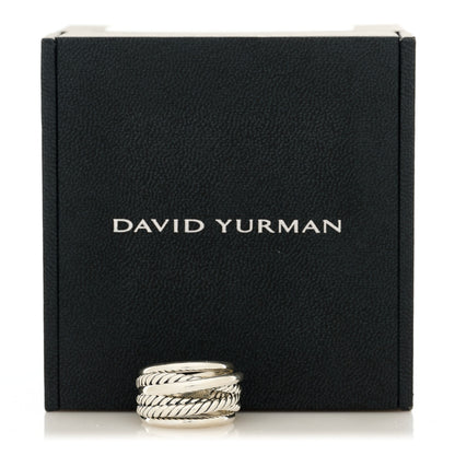 David Yurman Sterling Silver 15mm Wide Crossover Cable Ring 50 5.5 6 of 6