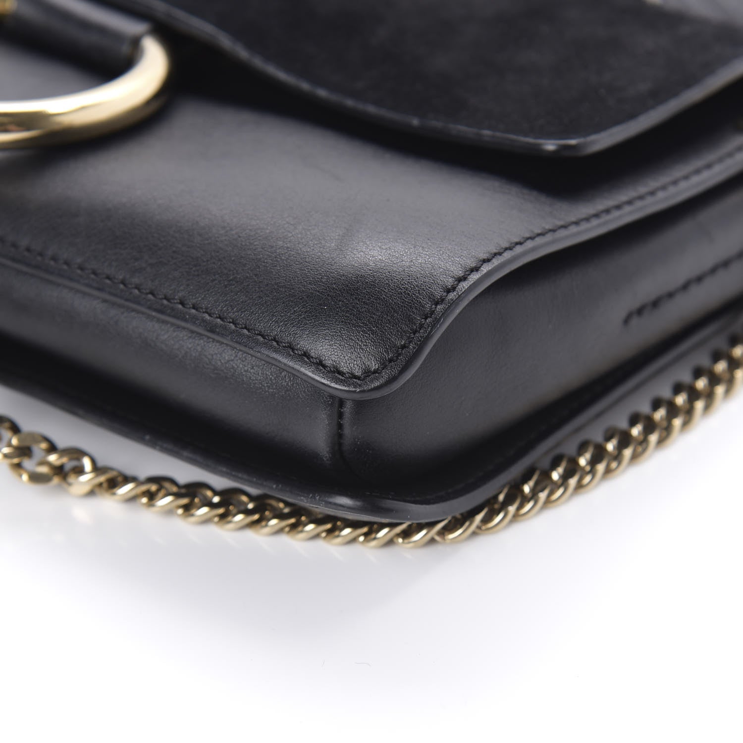 Chloe Suede Calfskin Small Faye Shoulder Bag Black 7 of 9