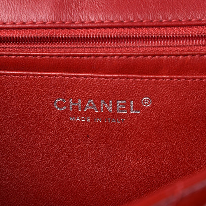 Chanel Patent Chevron Quilted Jumbo Single Flap Red 7 of 15