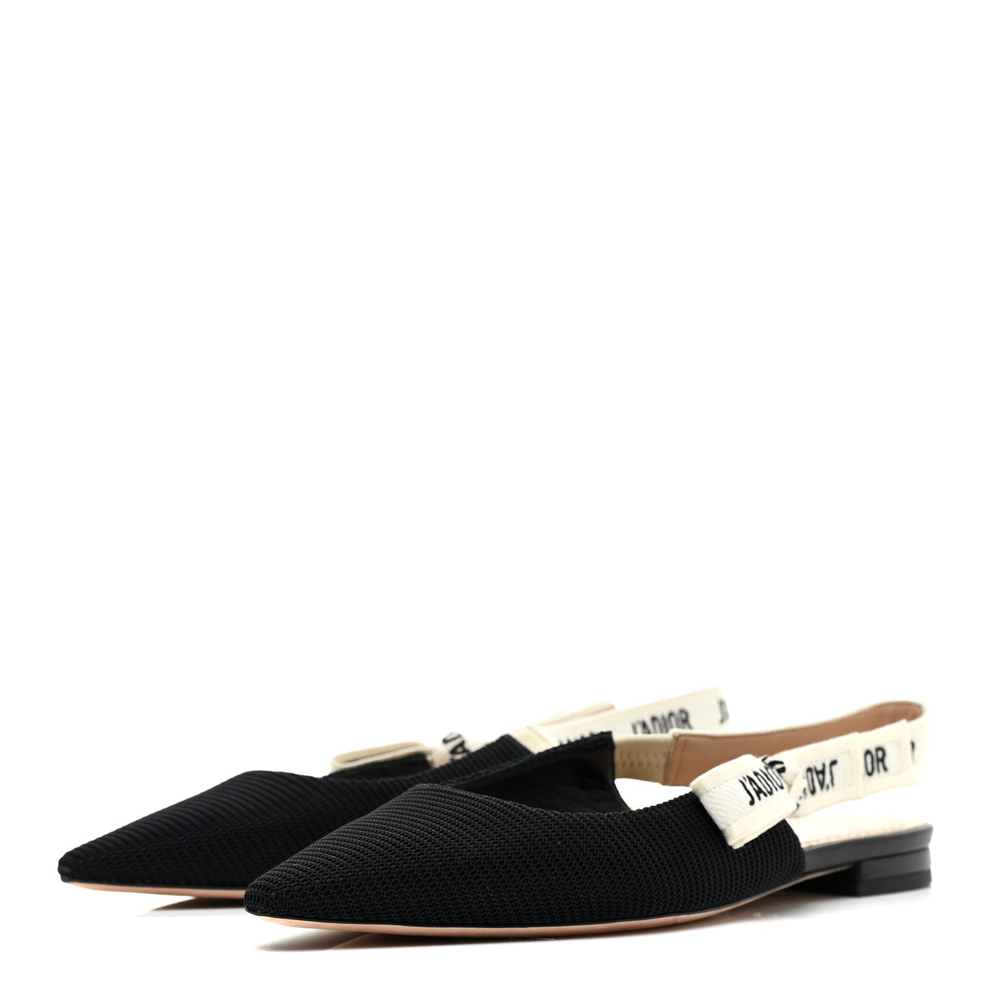 Technical Canvas Ribbon J'Adior Slingback Ballet Flats 37 Black