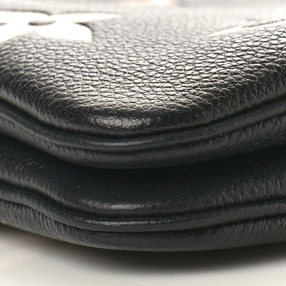 Louis Vuitton Empreinte Monogram Giant Double Zip Pochette Black Cream 9 of 9