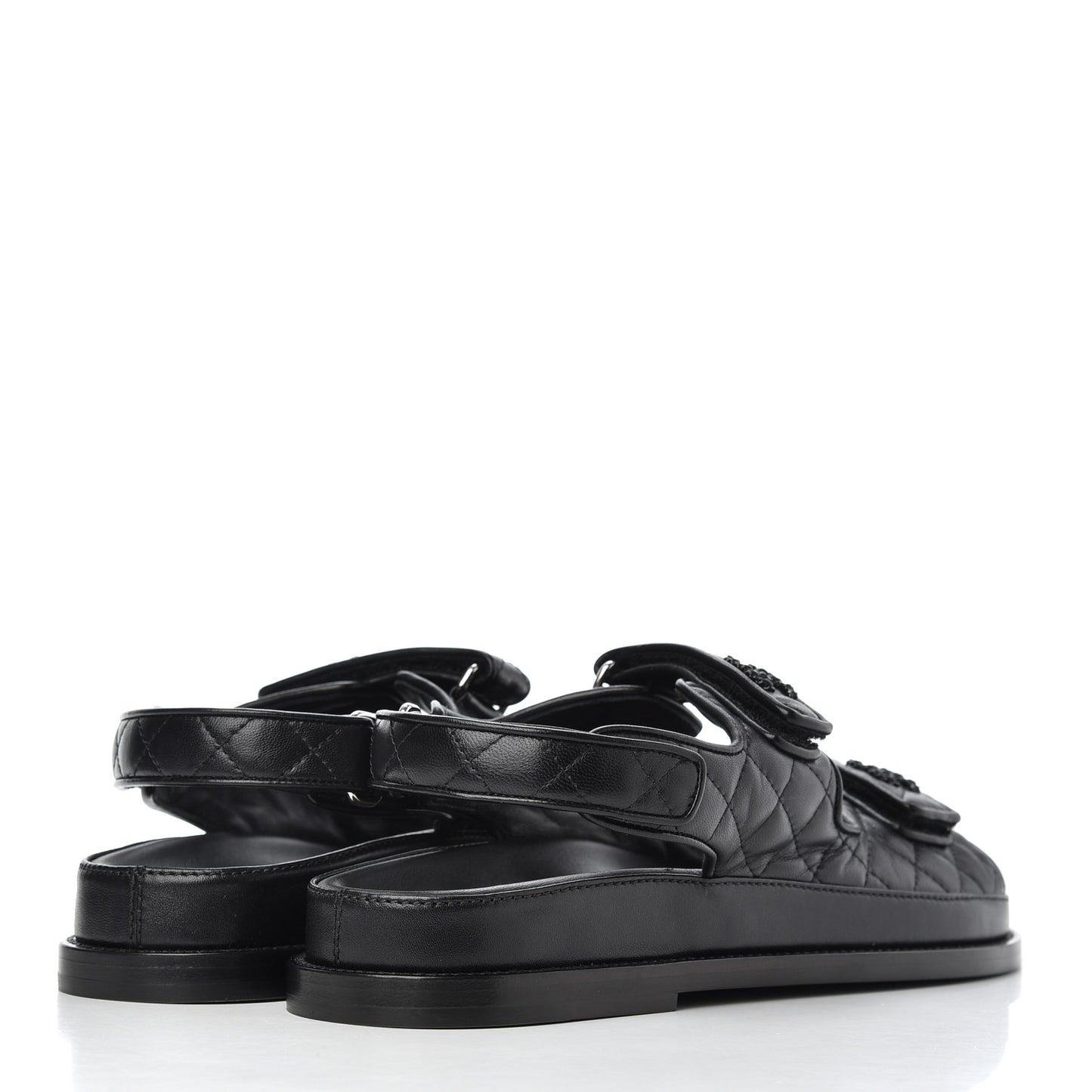 Lambskin Velcro Dad Sandals 40.5 Black