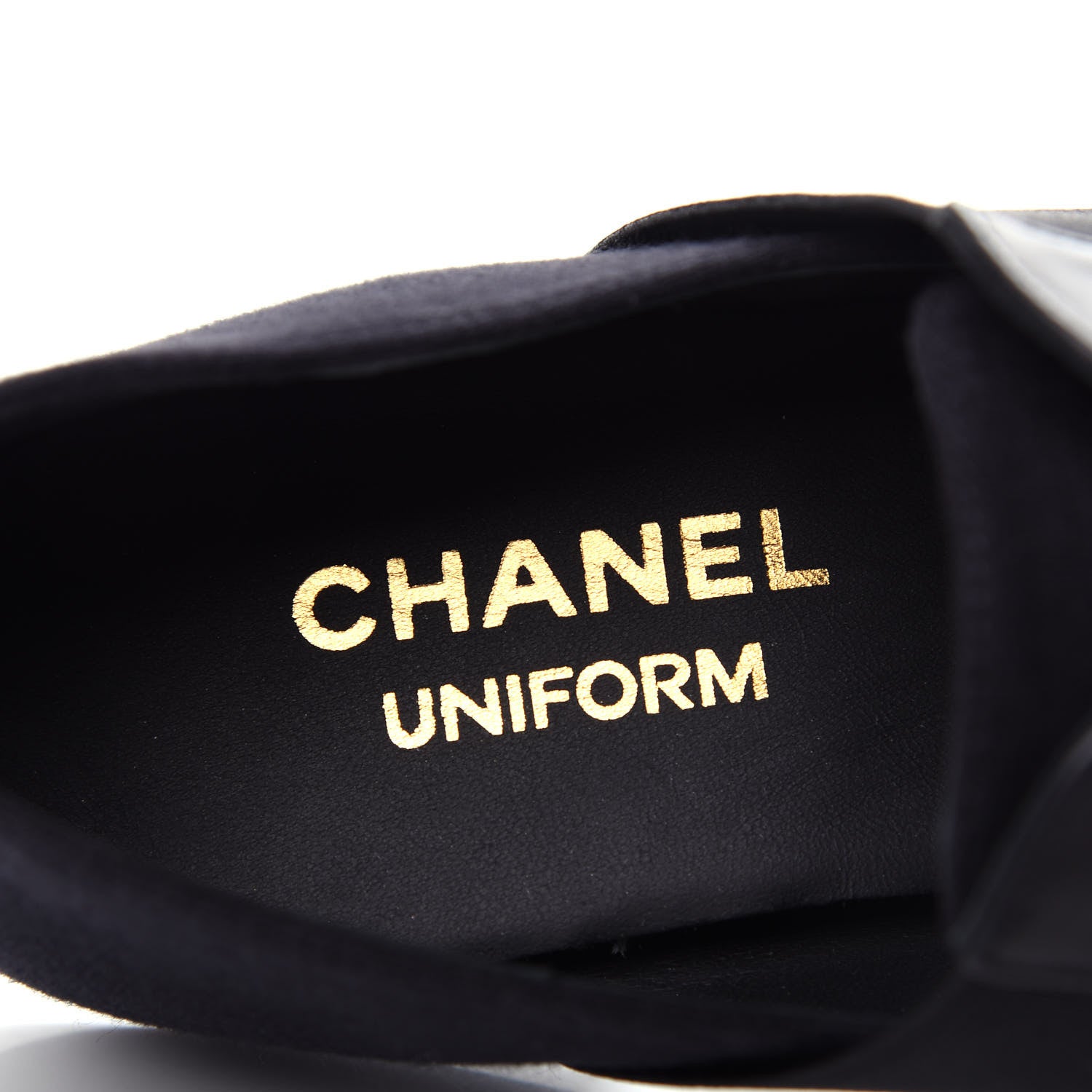 Chanel Calfskin Elastic Lace Up Cap Toe CC Loafers 36 Black 8 of 10