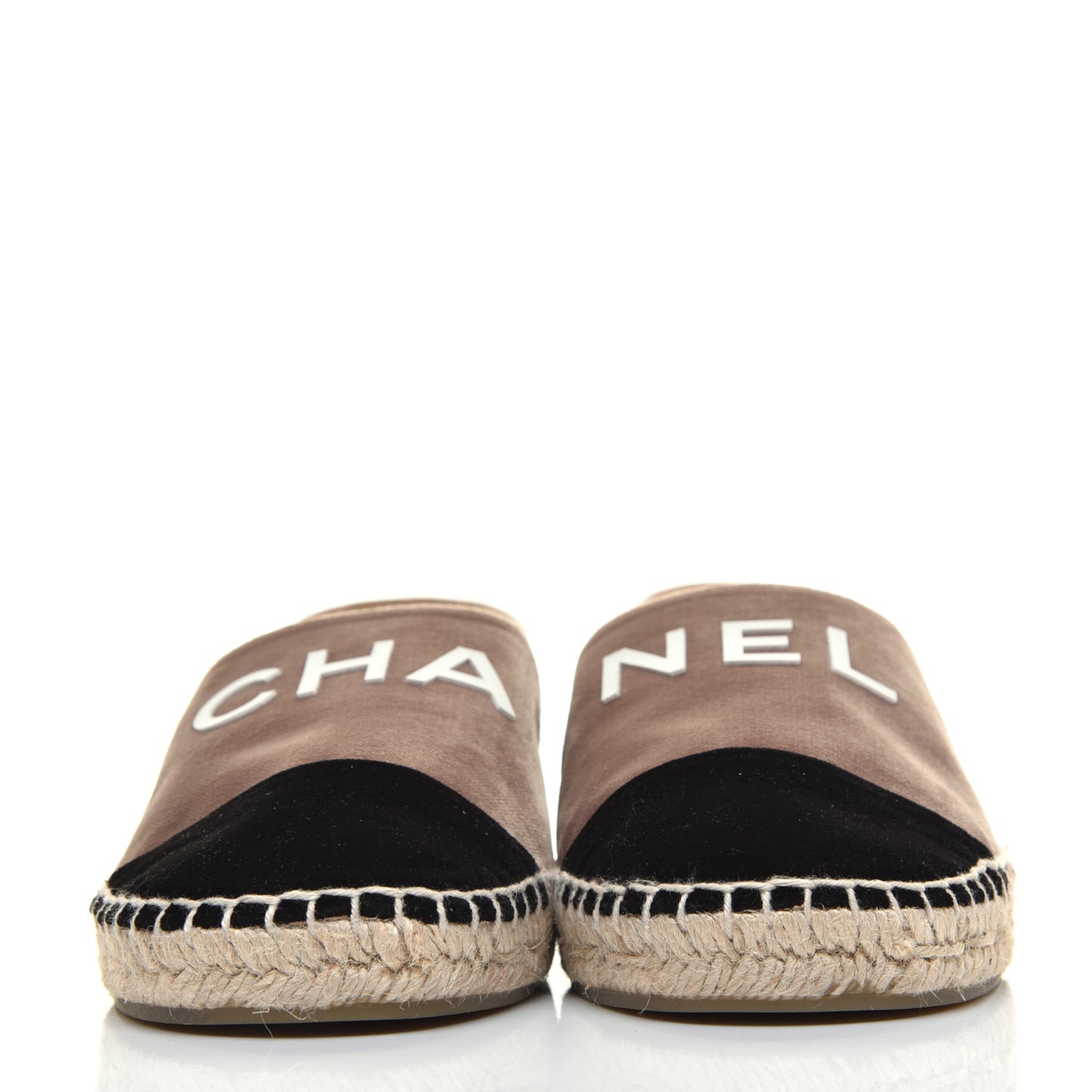 Velvet Logo Espadrilles 38 Beige Black