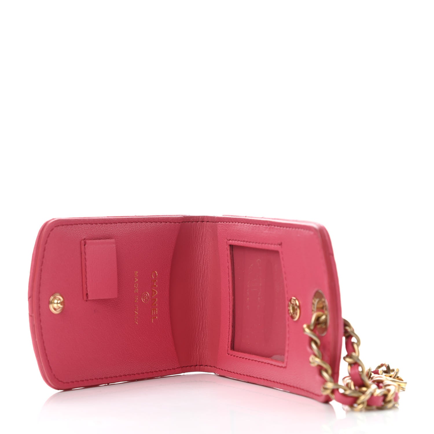 Chanel Lambskin Quilted Chanel 19 Luggage Tag Pink 4 of 4