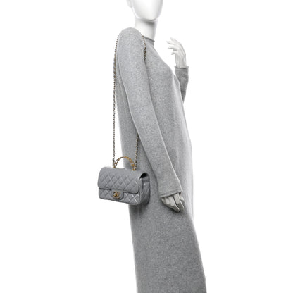 Chanel Metallic Lambskin Quilted Mini Strass On Top Flap Silvery 2 of 10