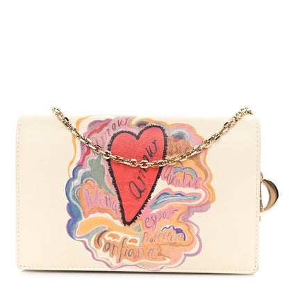 Christian Dior Calfskin Amour Wallet On Chain Latte Multicolor 1 of 11