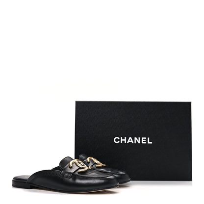 Chanel Lambskin CC Mules 38 Black 11 of 11