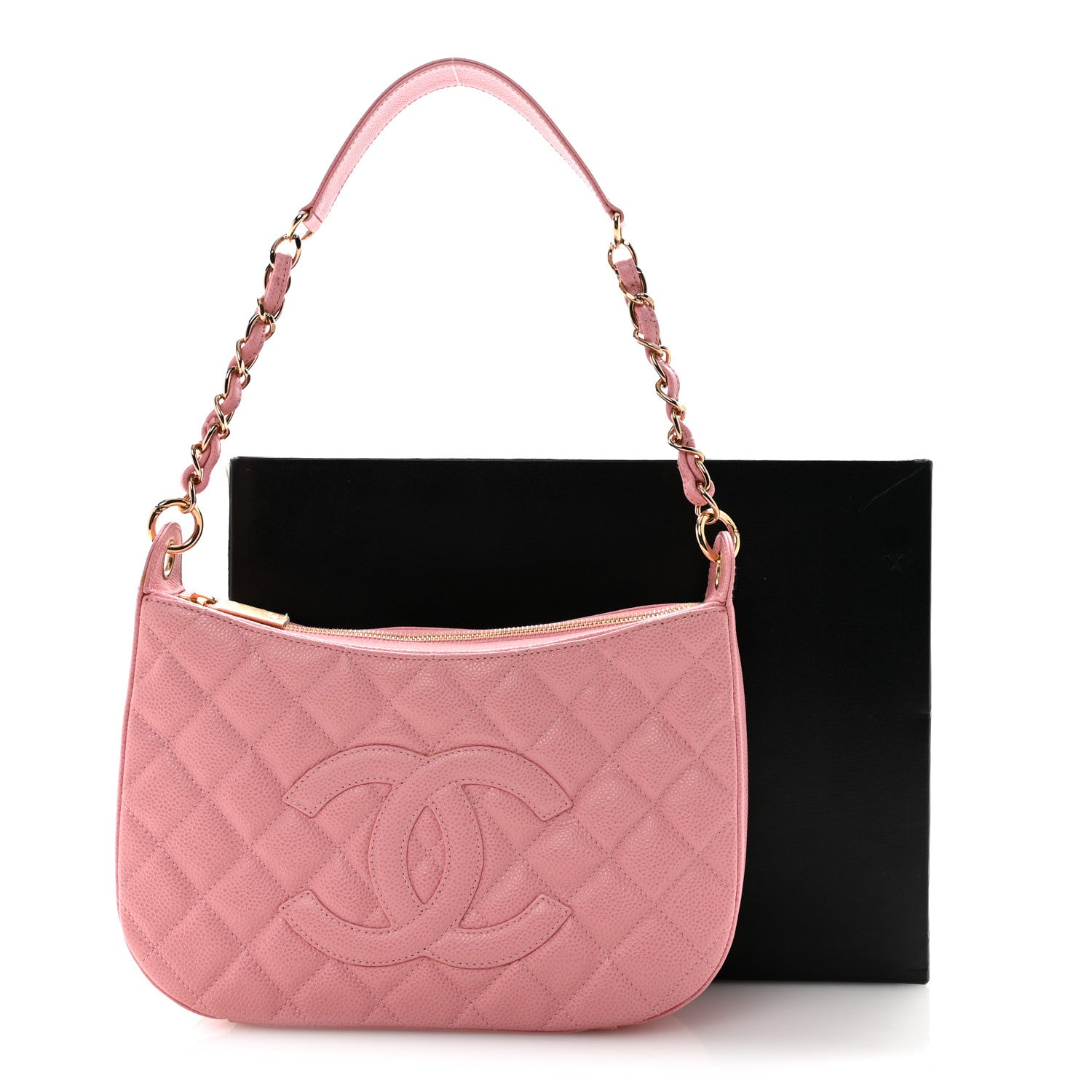 Chanel Caviar Quilted Timeless CC Shoulder Bag Pink 13 of 13