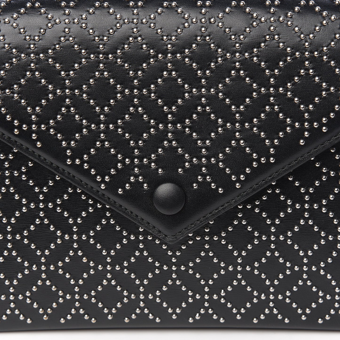 Calfskin Studded Arabesque Shoulder Bag Black