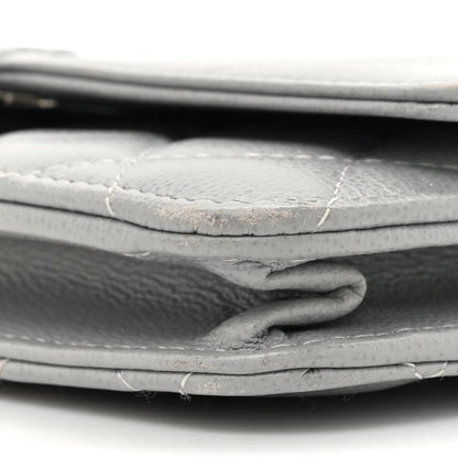 Chanel Grained Calfskin Quilted CC Box Wallet On Chain WOC Grey 9 of 16