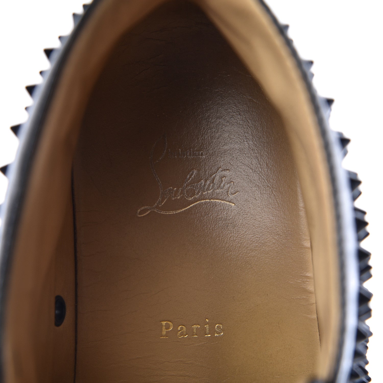 Christian Louboutin Calfskin Mens Louis Spikes Flat Sneakers 45 Black 8 of 13
