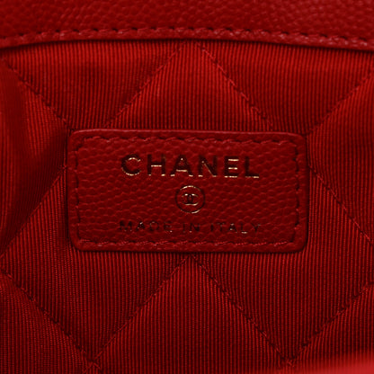 Chanel Caviar Quilted Golden Class Pouch Red 5 of 6