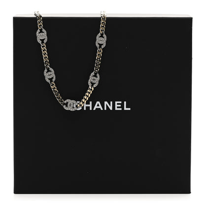 Chanel Crystal Chain CC Link Choker Gold Silver 6 of 6