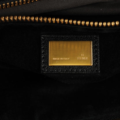 Fendi Goatskin Large Peekaboo Iconic Satchel Black 6 of 8