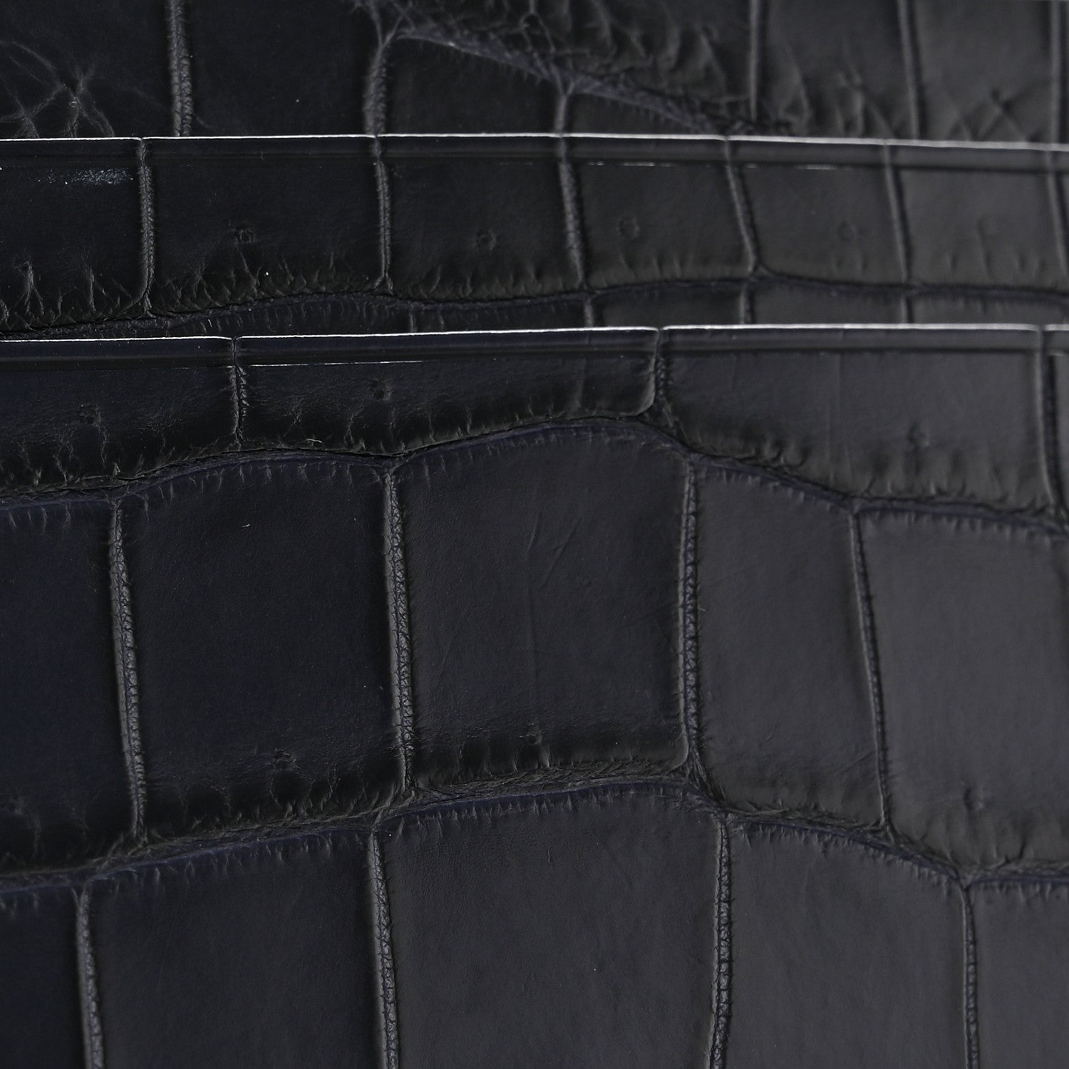 Bottega Veneta Calfskin Crocodile Embossed Card Holder Navy 5 of 12