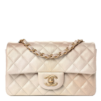 Chanel Metallic Goatskin Quilted Mini Rectangular Flap Gold 1 of 10
