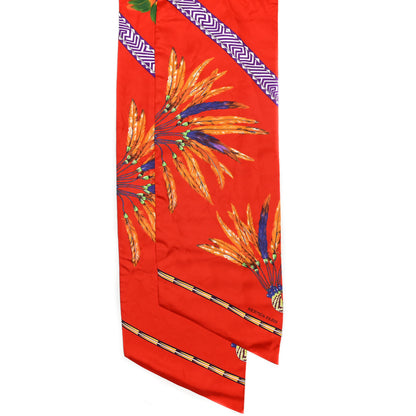 Hermes Silk Brazil Maxi Twilly Rouge Vif Violet Vert 2 of 5