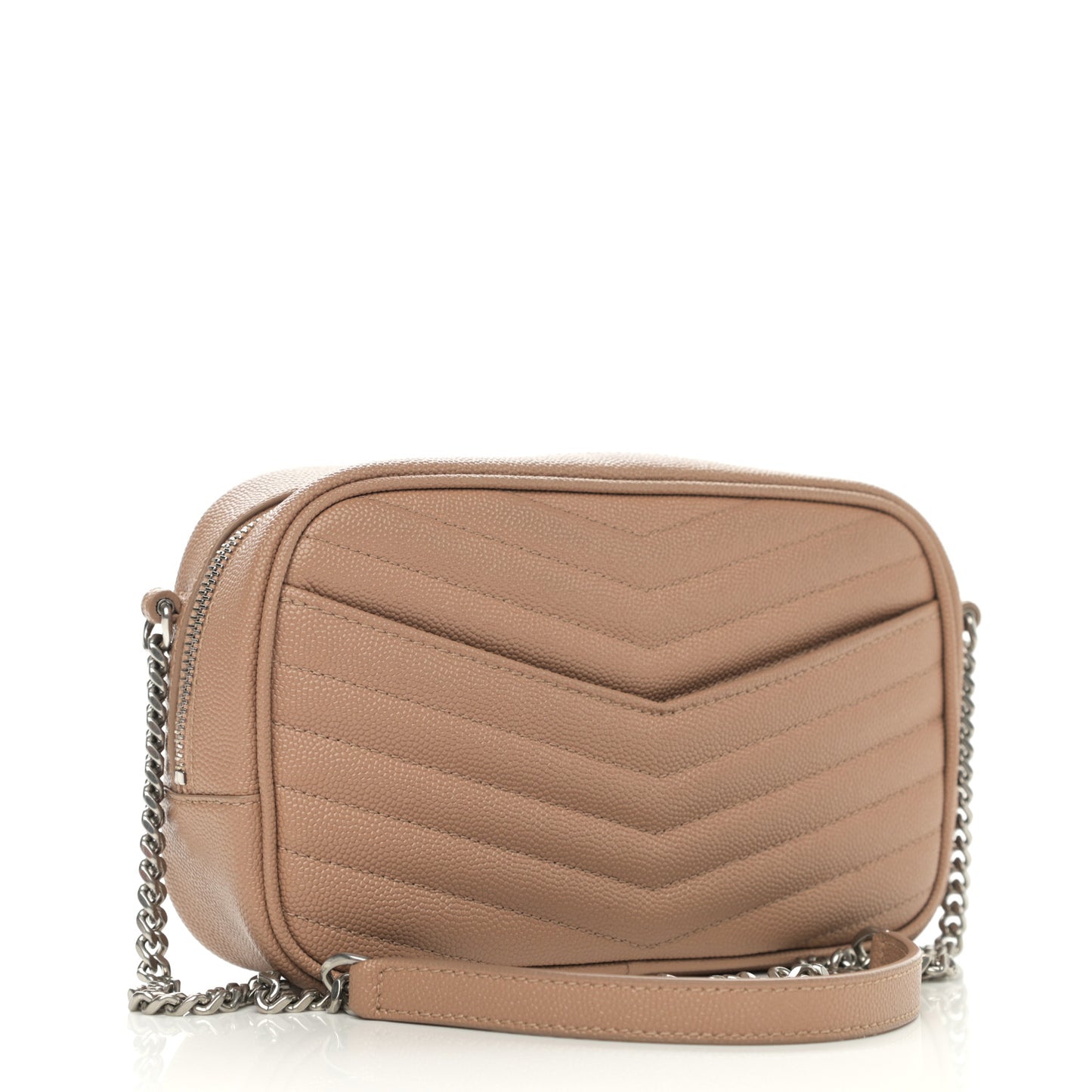 Grain De Poudre Matelasse Monogram Mini Lou Camera Bag Dark Beige