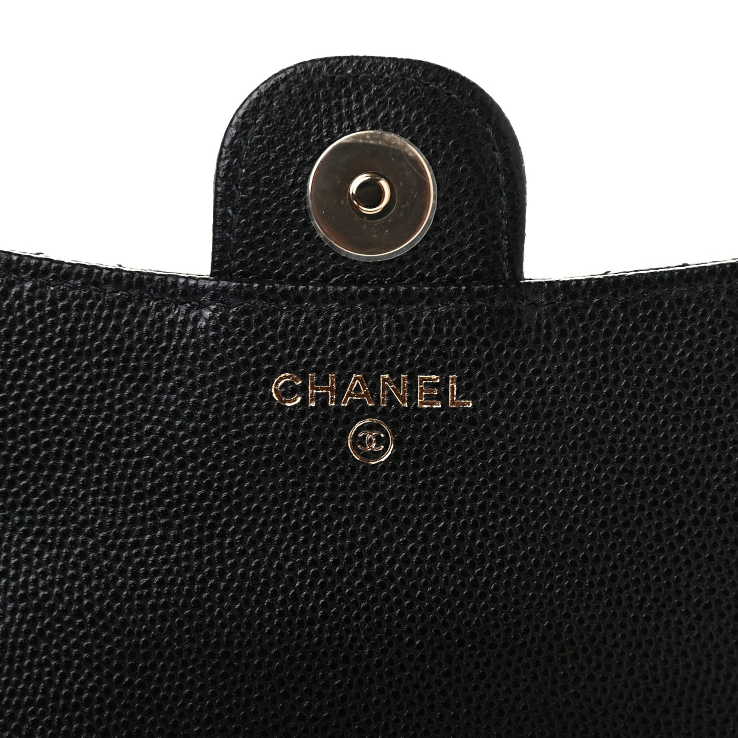 Caviar Quilted Flap Phone Holder With Chain Black