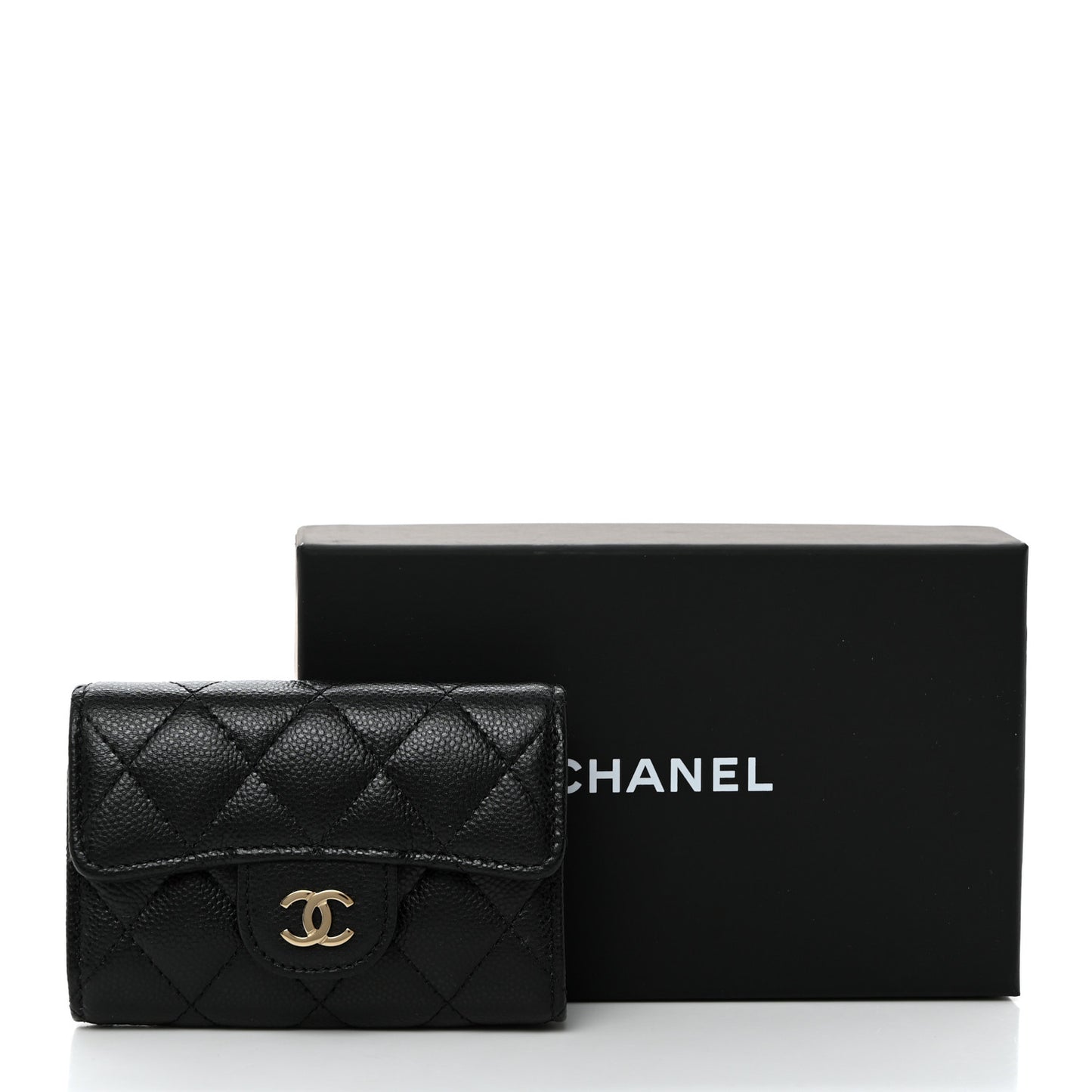 Caviar Quilted Classic 4 Key Holder Wallet Black