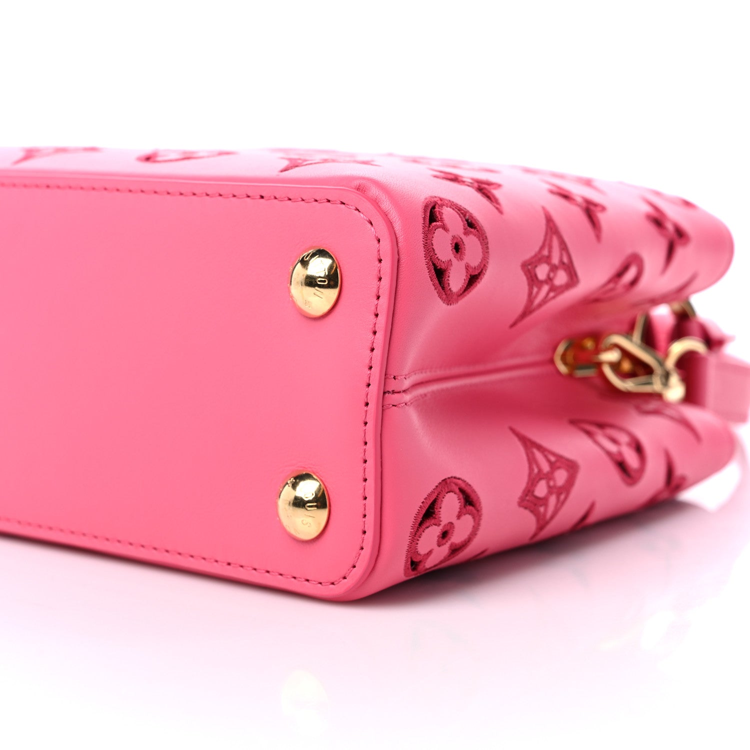 Louis Vuitton Calfskin LV Broderie Anglaise Capucines BB Pink 8 of 8