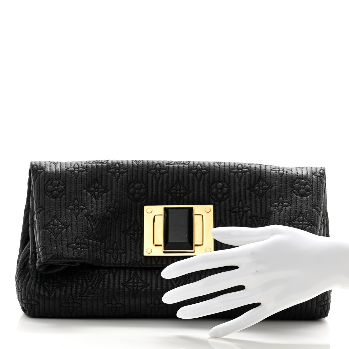 Calfskin Quilted Monogram Altair Clutch Black