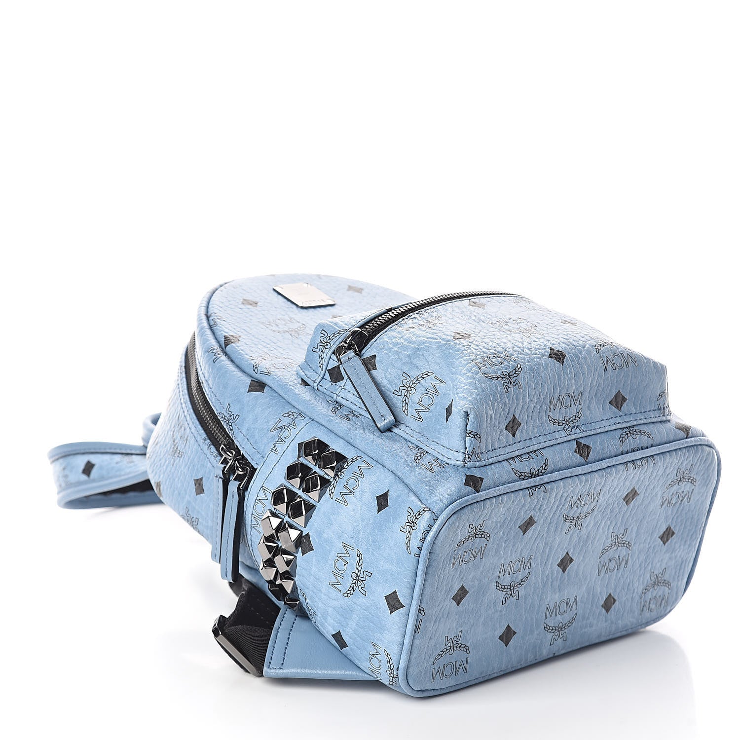 MCM Visetos Side Stud Mini Stark Backpack Blue 4 of 9