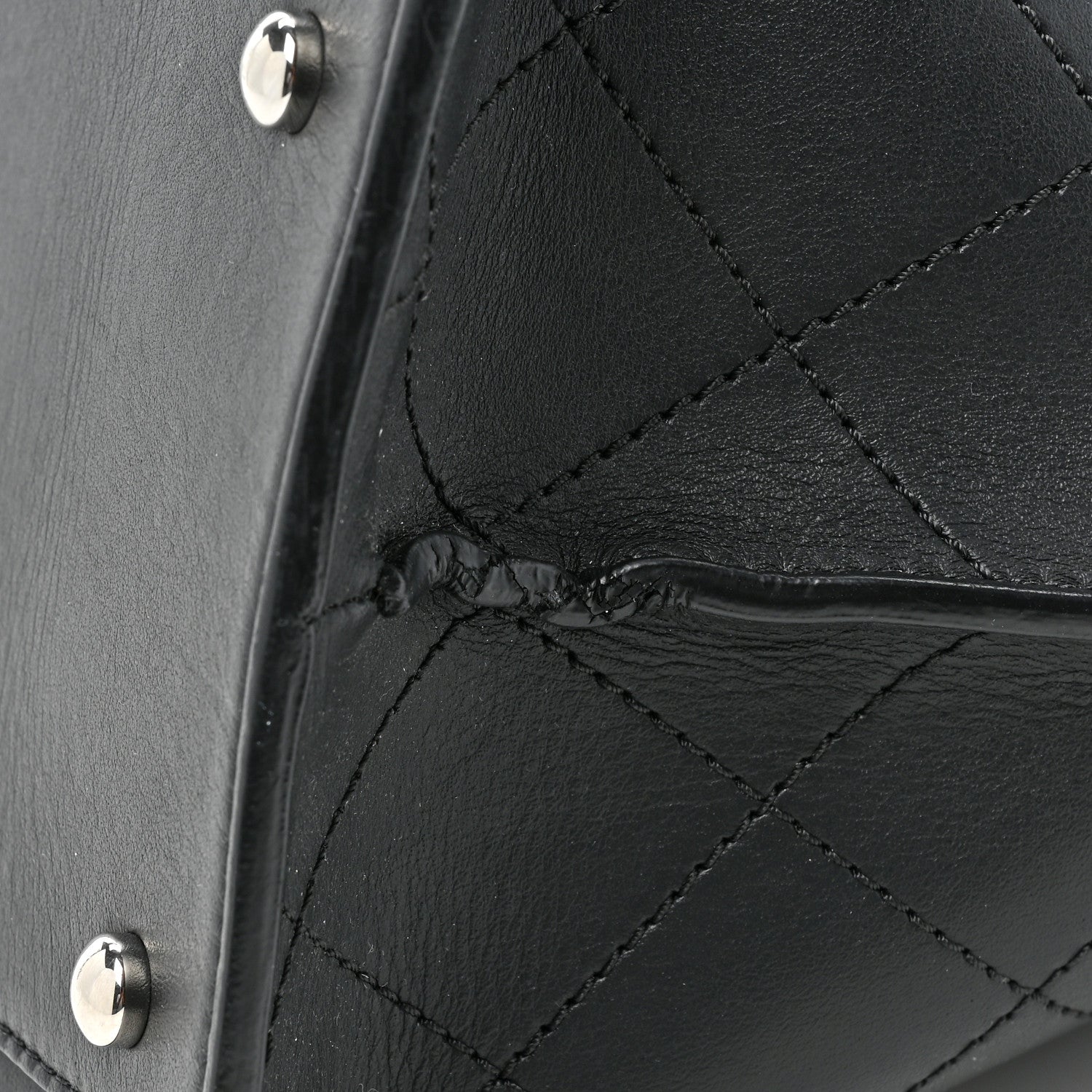 Chanel Calfskin Stitched Shopping Tote Black 11 of 13