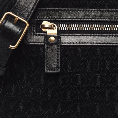 Saint Laurent Suede Monogram All Over Camera Bag Black 6 of 11