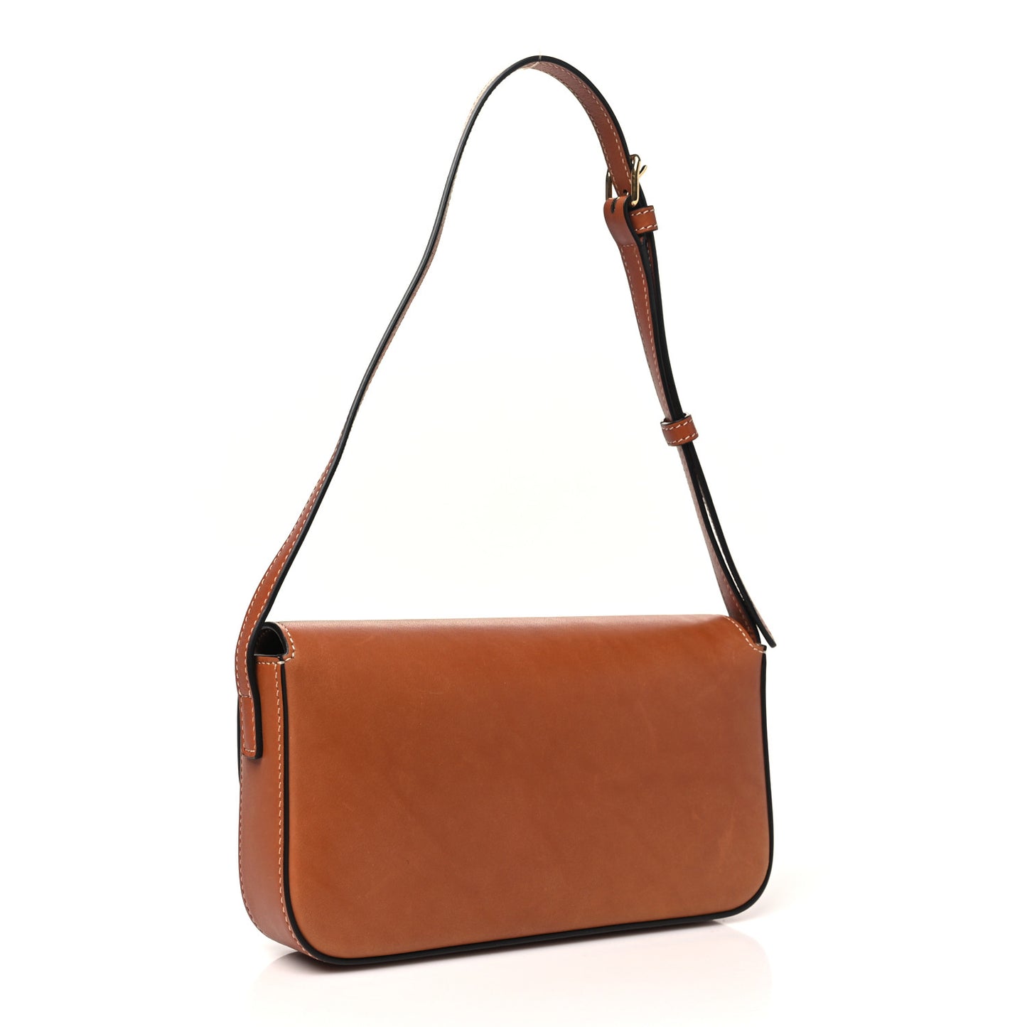 Natural Calfskin Triomphe Shoulder Bag Tan