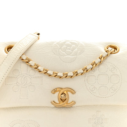 Chanel Crumbled Calfskin Embossed Flap White 8 of 13