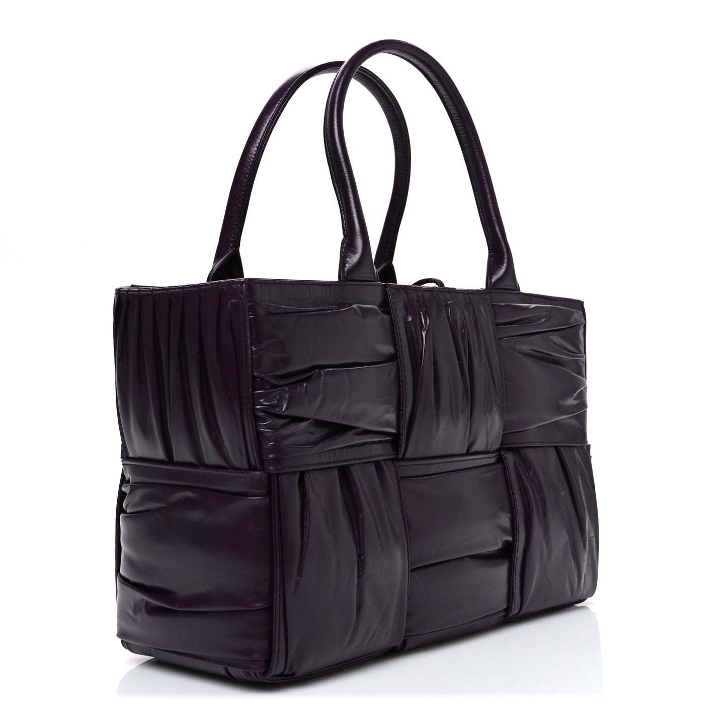 Foulard Intrecciato Pleated Medium Arco Tote Dark Mystic