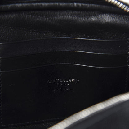Saint Laurent Grain De Poudre Matelasse Monogram Mini Lou Camera Bag Black 8 of 10