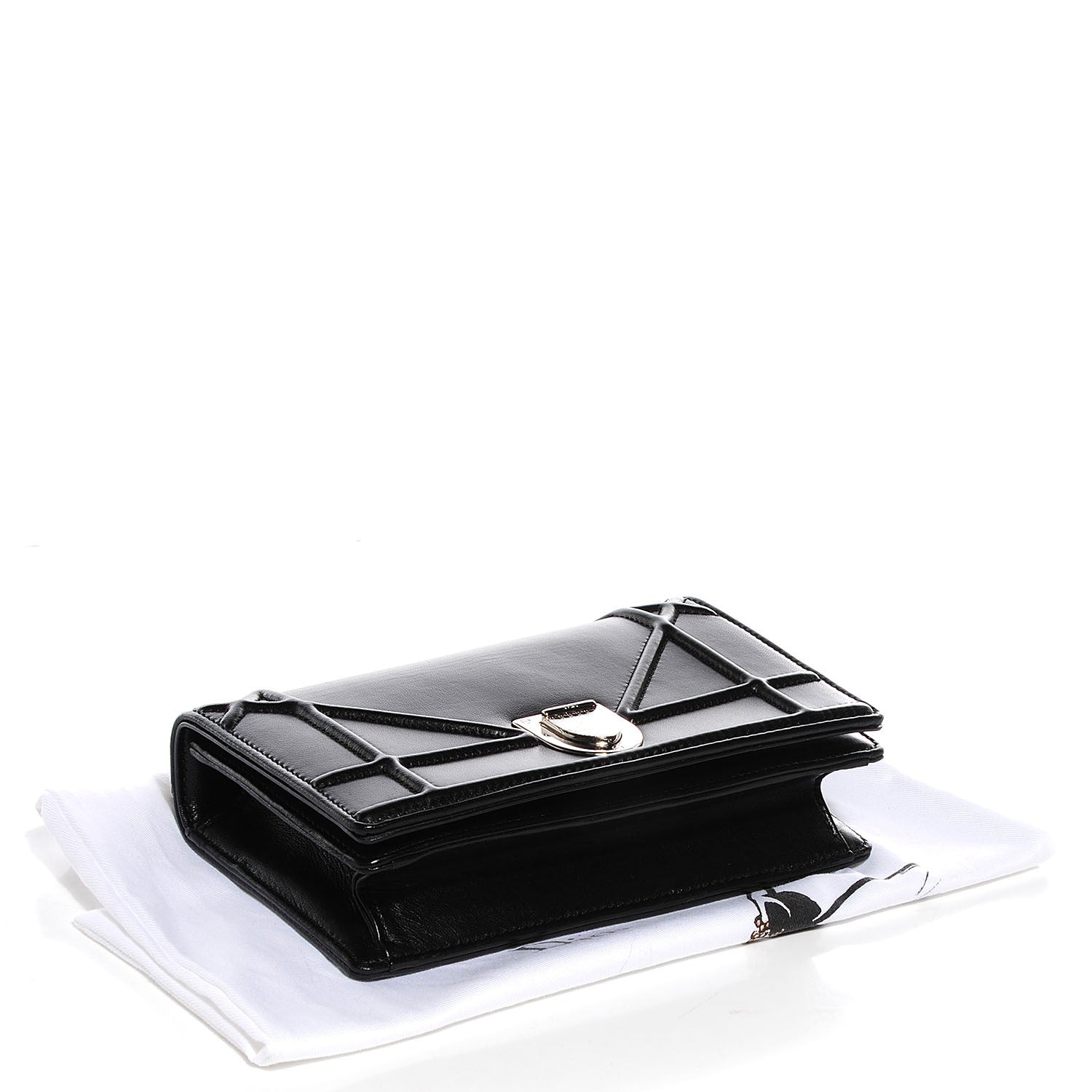 Christian Dior Lambskin Mini Diorama Flap Bag Black 4 of 6