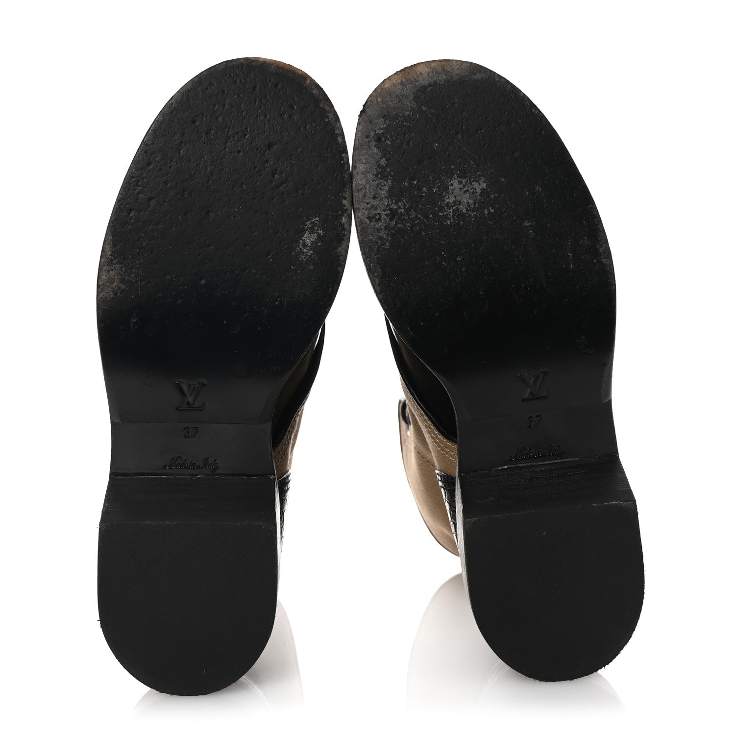 Louis Vuitton Canvas Calfskin Crocodile Embossed Metropolis Flat Ranger Boots 37 Kaki 6 of 10