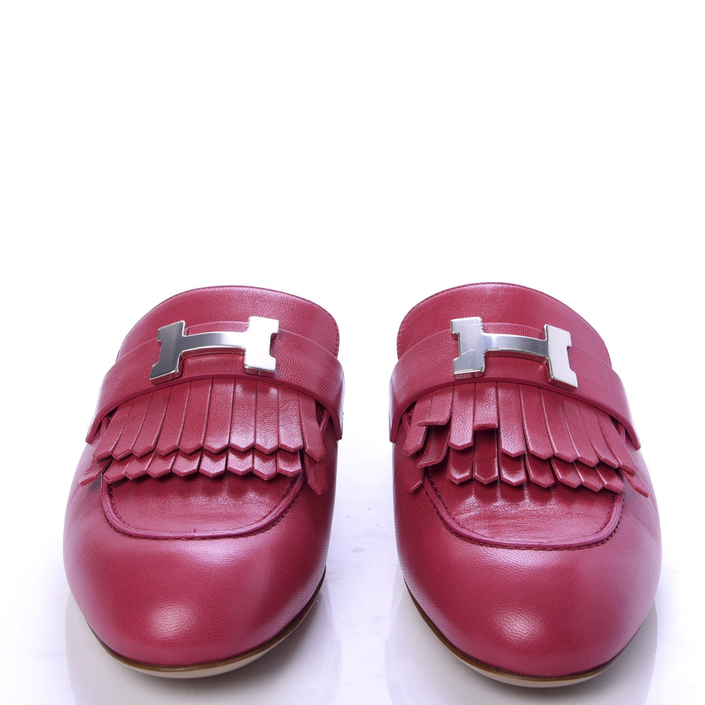 Goatskin Rivoli Mules 36 Rouge Azalee