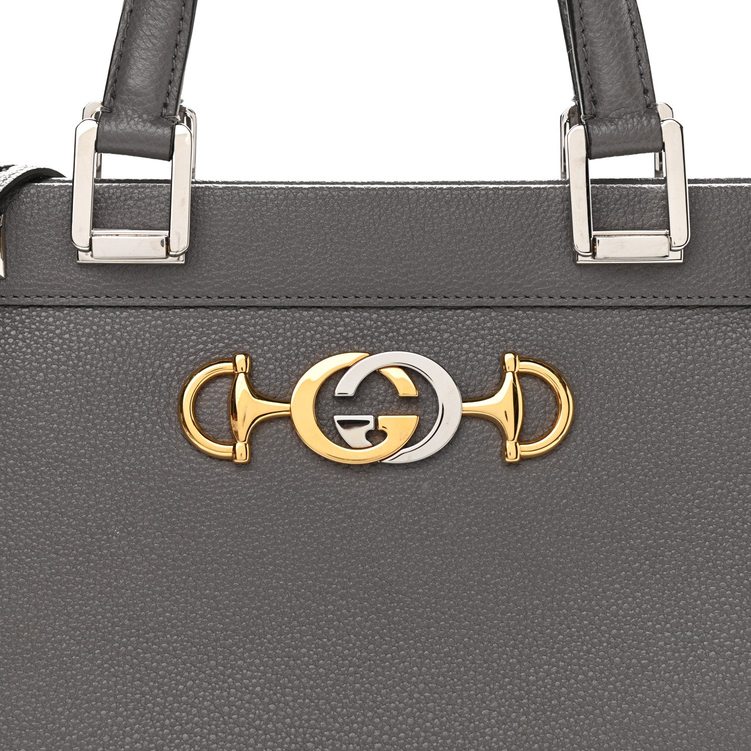 Gucci Grainy Calfskin Medium Zumi Top Handle Bag Dusty Grey 8 of 13