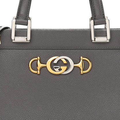 Gucci Grainy Calfskin Medium Zumi Top Handle Bag Dusty Grey 8 of 13