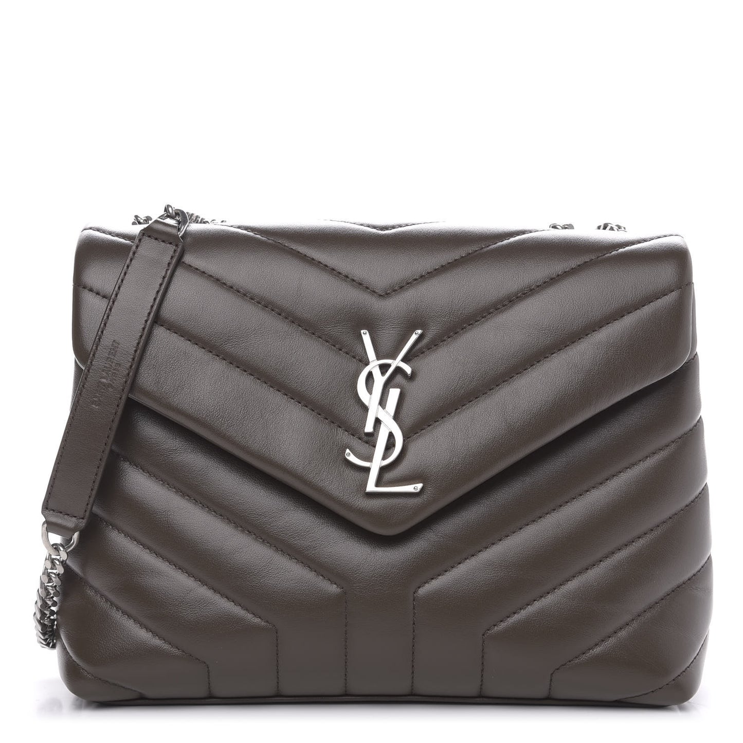 Calfskin Y Quilted Monogram Small Loulou Chain Satchel Faggio