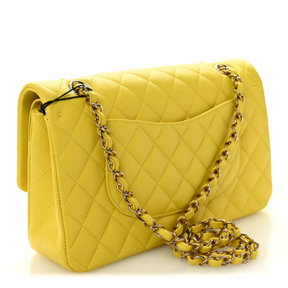 Chanel Caviar Quilted Medium Double Flap Yellow 3 of 10