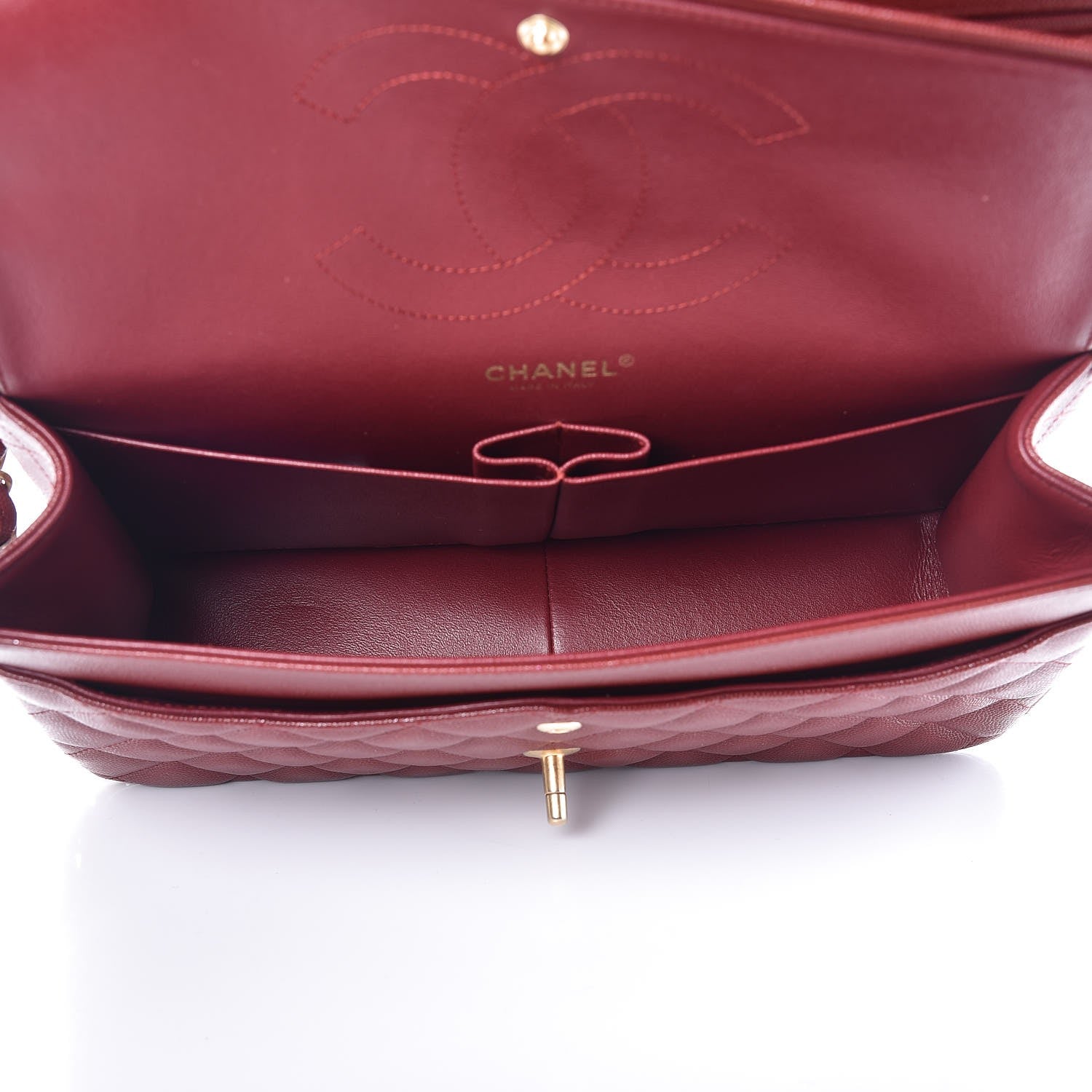 Chanel Iridescent Caviar Quilted Jumbo Double Flap Dark Red 6 of 11