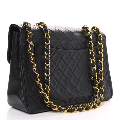 Chanel Lambskin Quilted XL Jumbo Single Flap Black 3 of 14