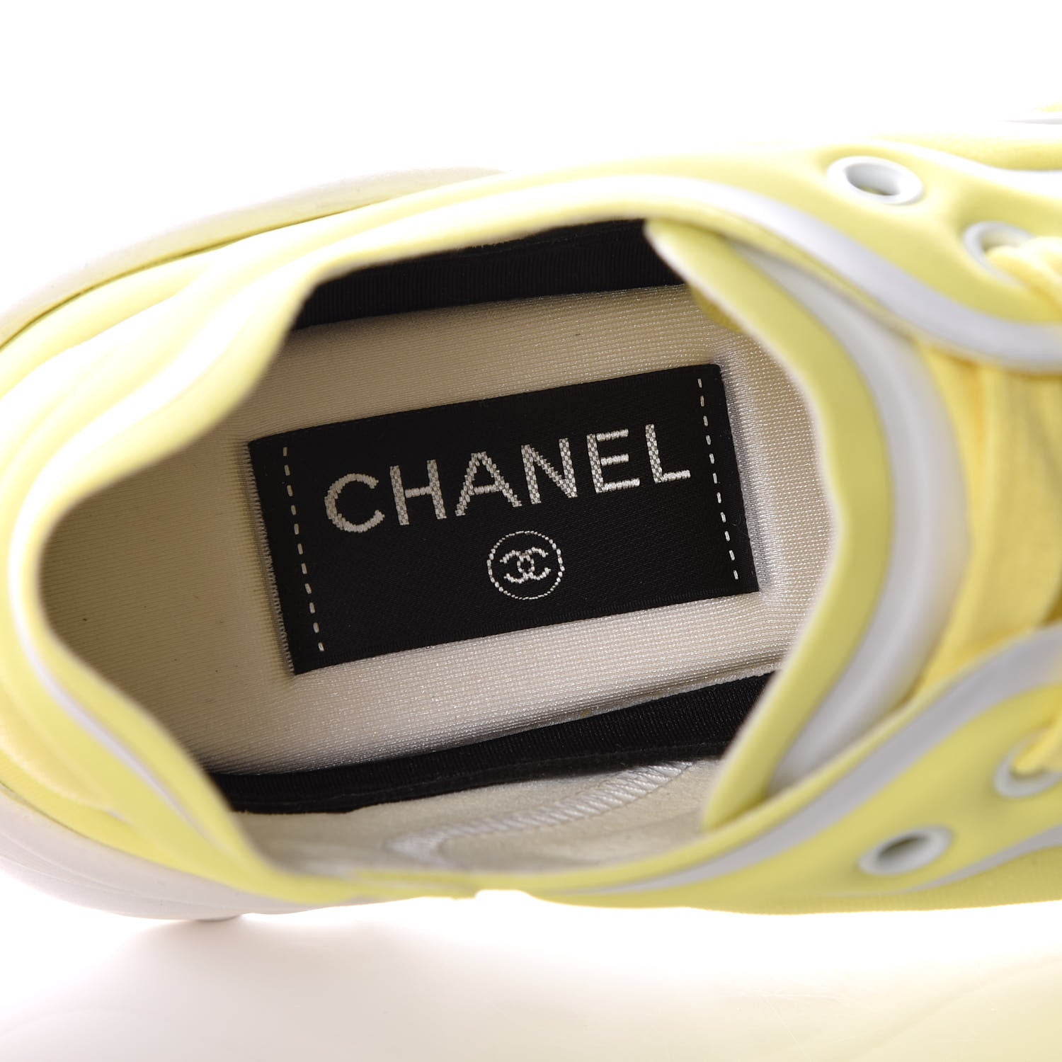 Chanel Lycra Fabric CC Sneakers 36.5 Yellow 6 of 8