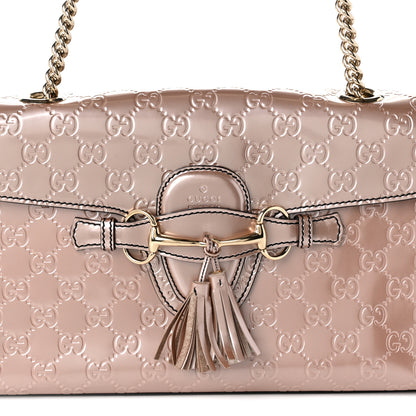 Gucci Shine Guccissima Medium Emily Chain Shoulder Bag Dark Cipria 8 of 11