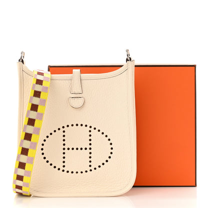 Hermes Taurillon Clemence Maxi Quadrille Evelyne TPM Nata Citron Rouge H Mauve Sylvestre 11 of 11