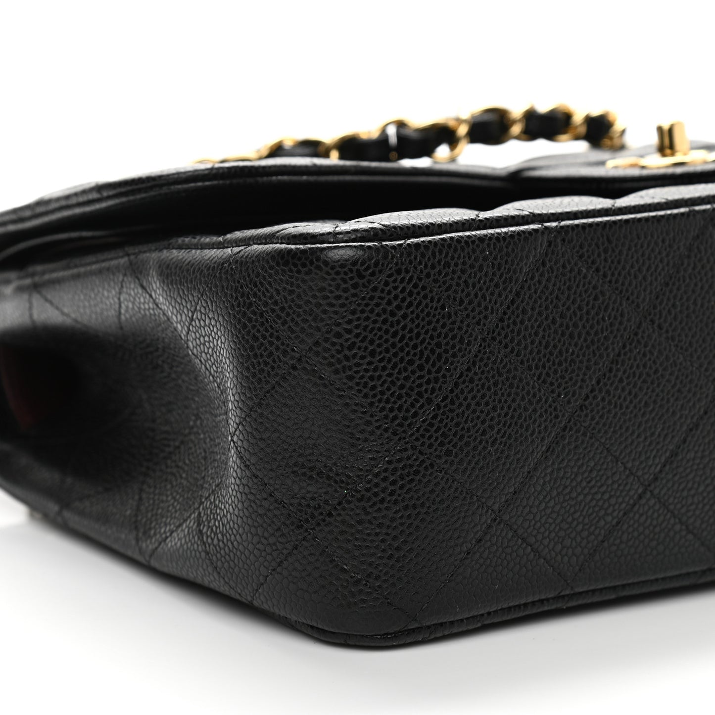 Caviar Quilted Jumbo Double Flap Black